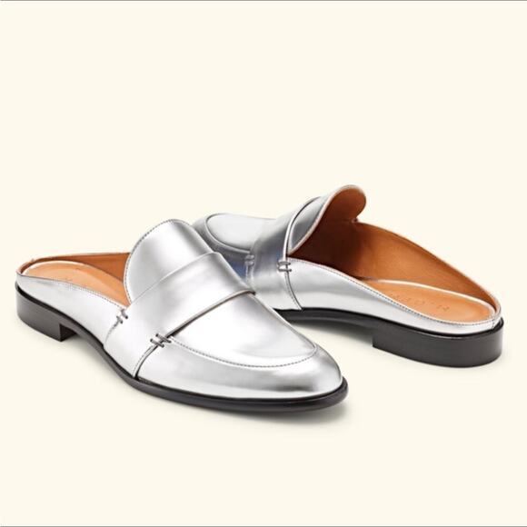 M. Gemi $278 The Pisa Silver Loafer Mule Size 35.5 US 5 - Picture 1 of 10